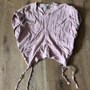 All Saints Pink Mira Tee Crop Top Size L